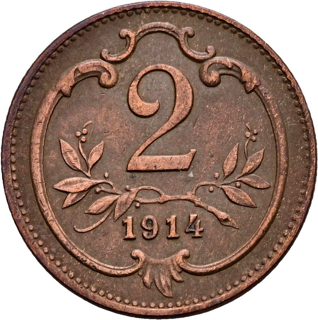 2 Heller Franz Joseph I. 1848-1916 1914 – Vorderseite