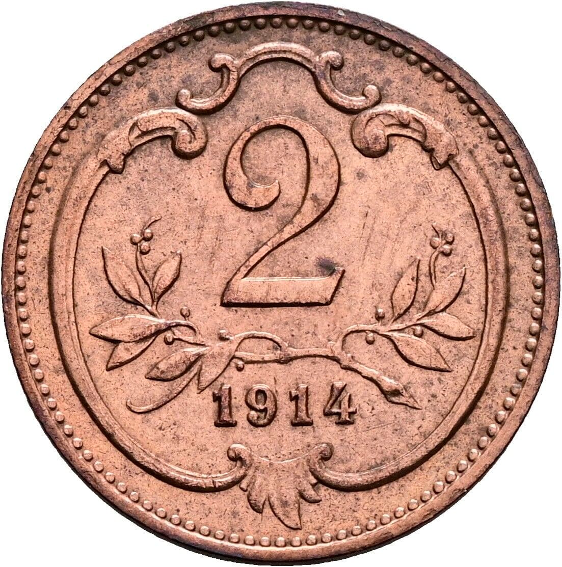 2 Heller Franz Joseph I. 1848-1916 1914 – Vorderseite