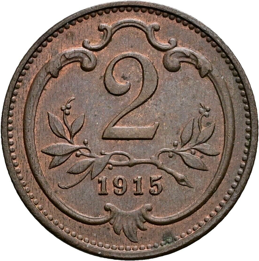 2 Heller Franz Joseph I. 1848-1916 1915 – Vorderseite