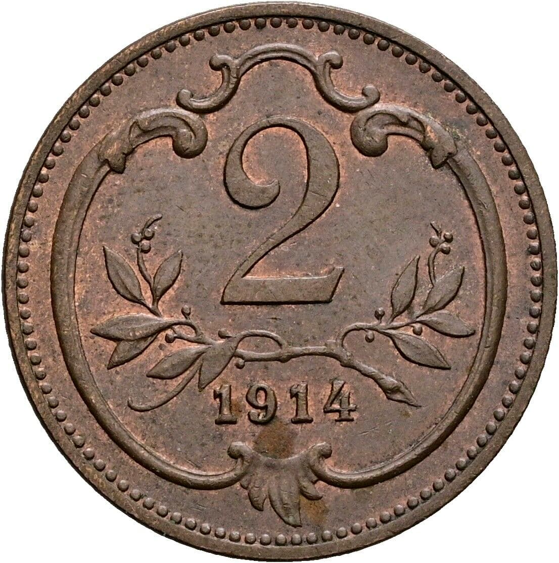 2 Heller Franz Joseph I. 1848-1916 1914 – Vorderseite