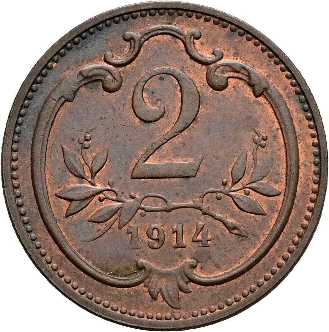 2 Heller Franz Joseph I. 1848-1916 1914 – Vorderseite