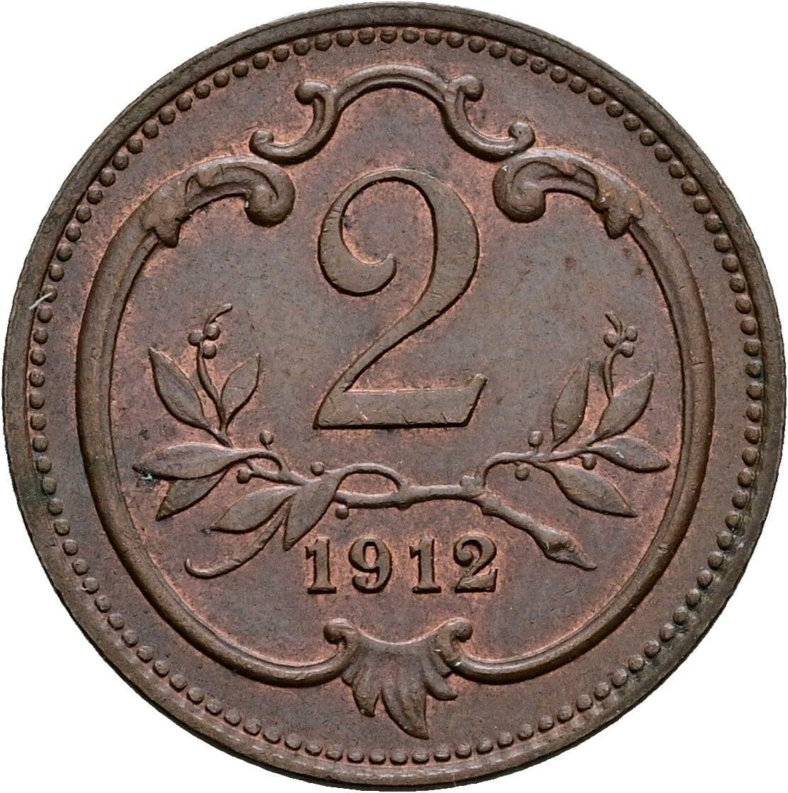 2 Heller Franz Joseph I. 1848-1916 1912 – Vorderseite