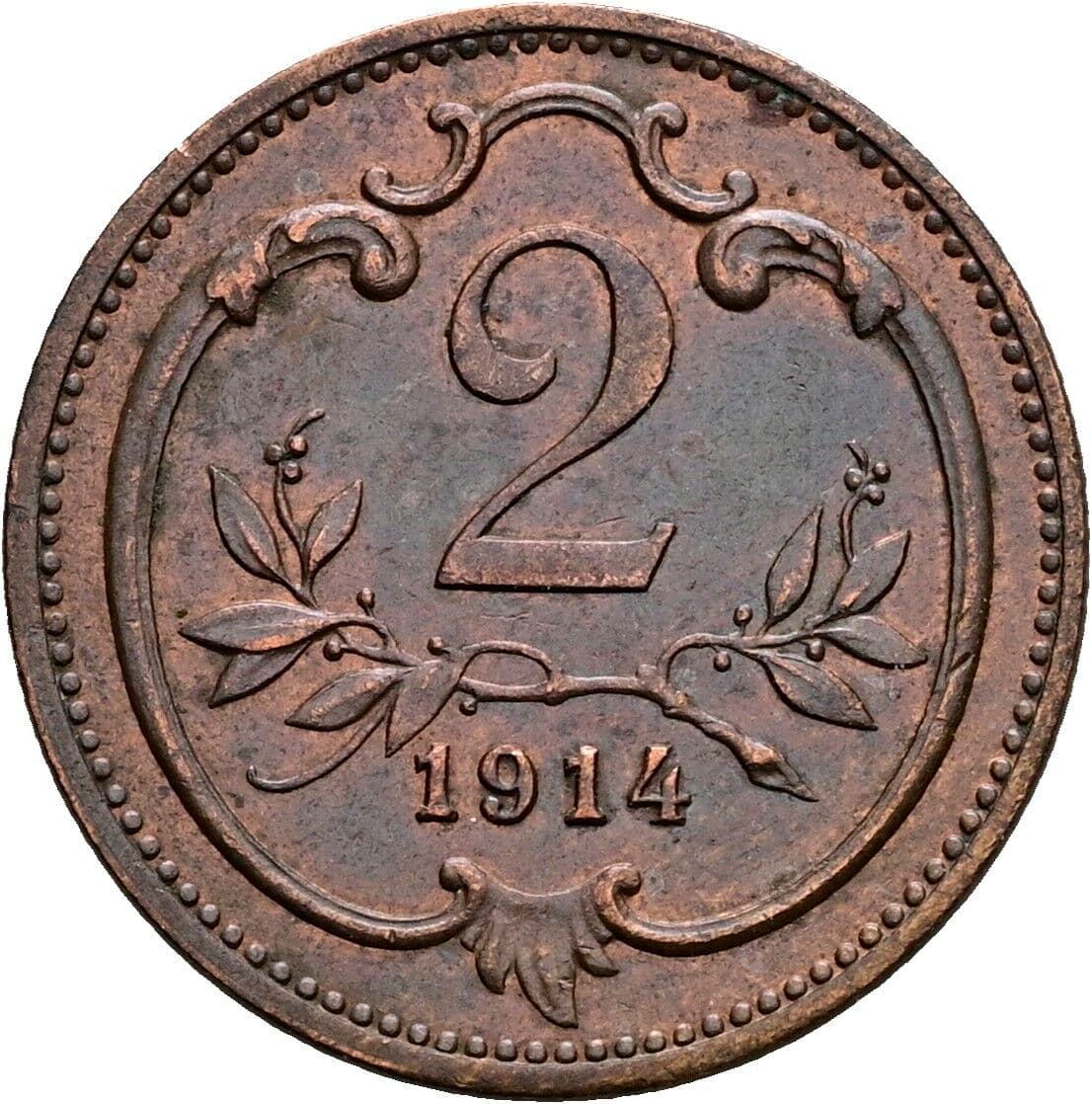 2 Heller Franz Joseph I. 1848-1916 1914 – Vorderseite