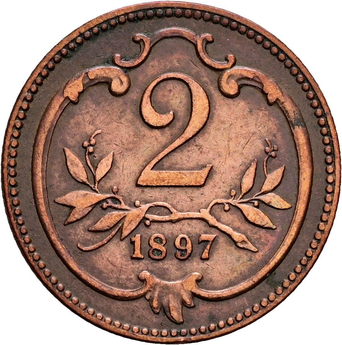 2 Heller Franz Joseph I. 1848-1916 1897 – Vorderseite