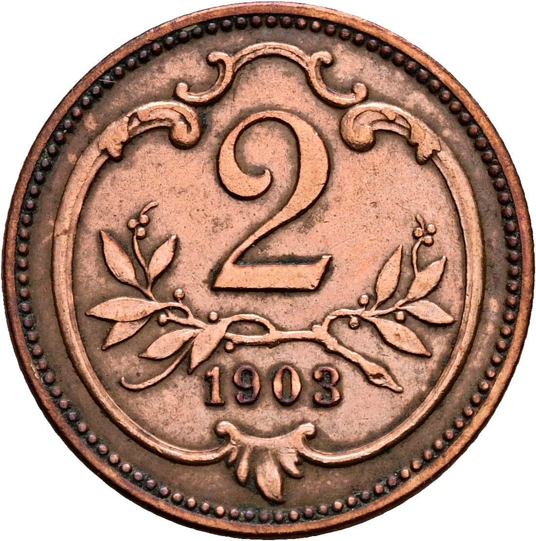 2 Heller 1903 – Vorderseite