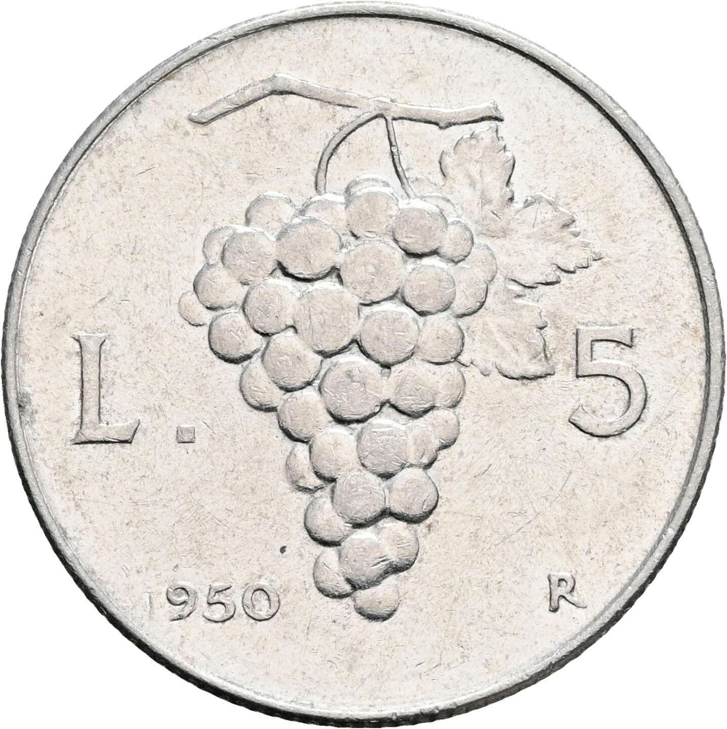 5 Lire 1950 – Rückseite