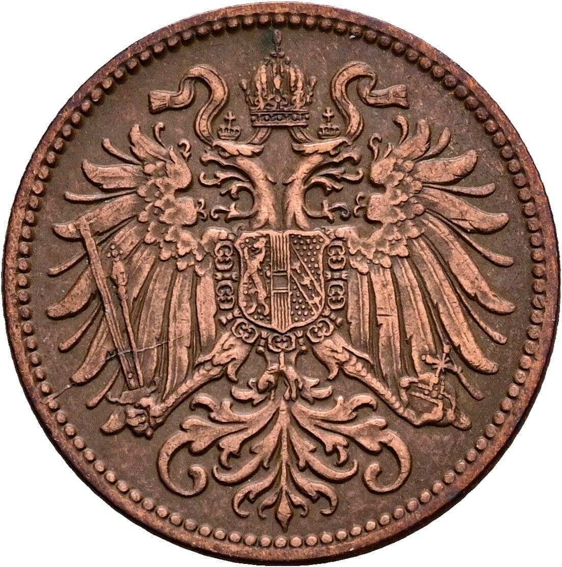 2 Heller Franz Joseph I. 1848-1916 1914 – Rückseite