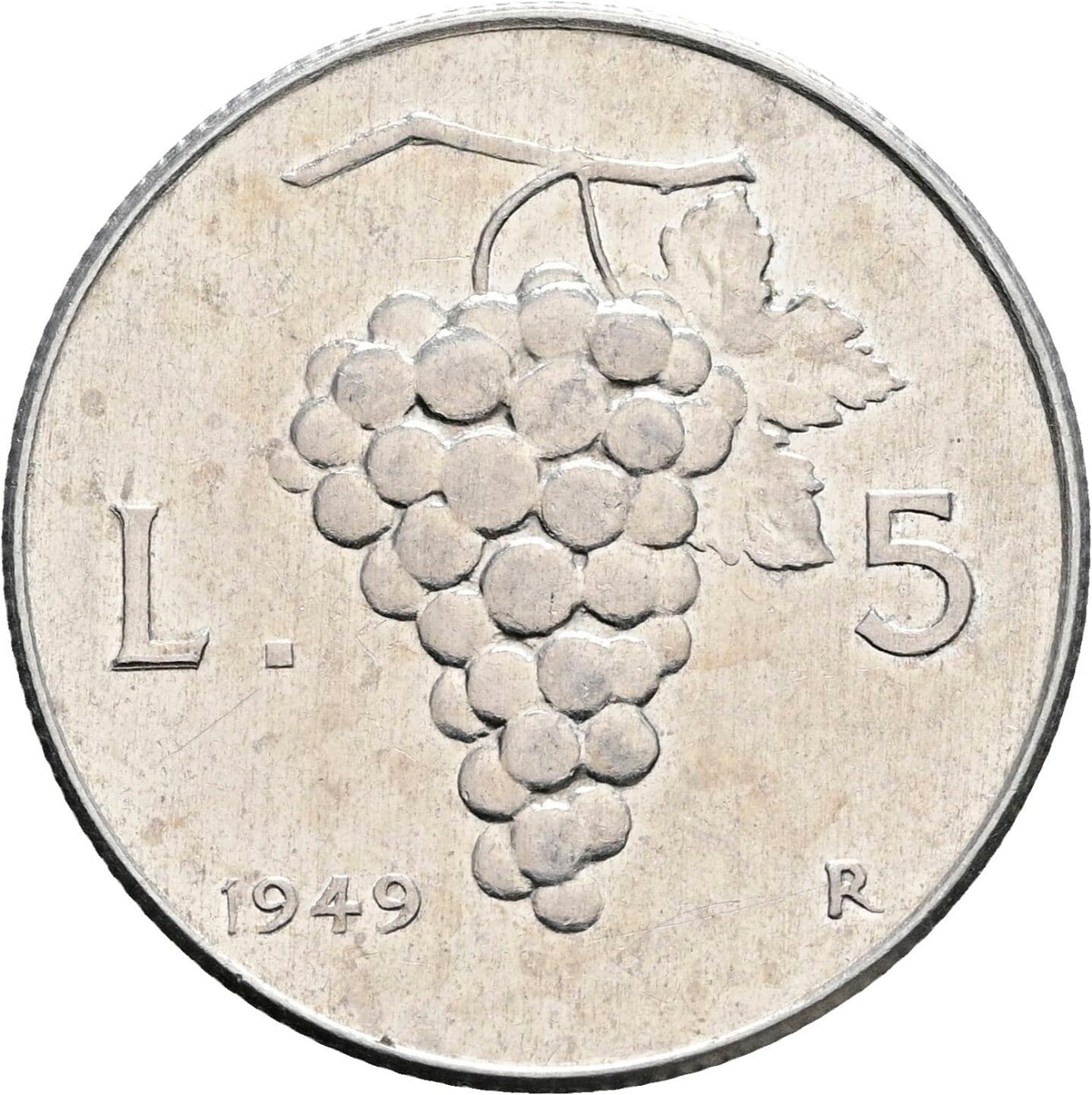 5 Lire 1949 – Rückseite