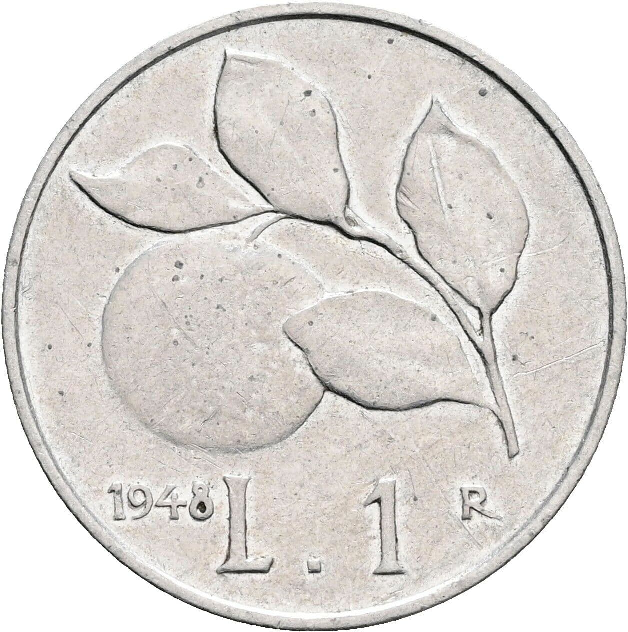 1 Lira 1948 – Rückseite