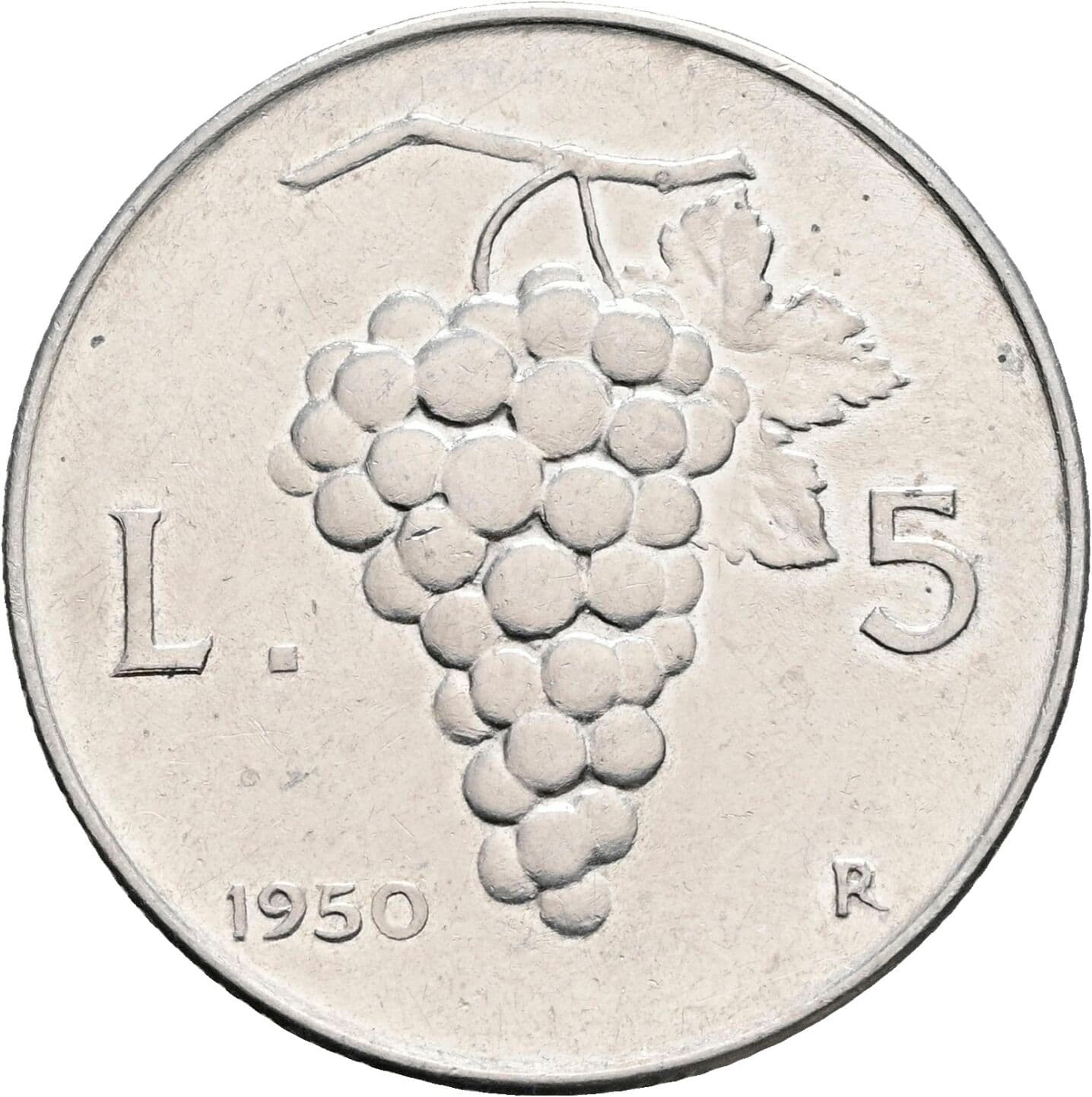 5 Lire 1950 – Rückseite