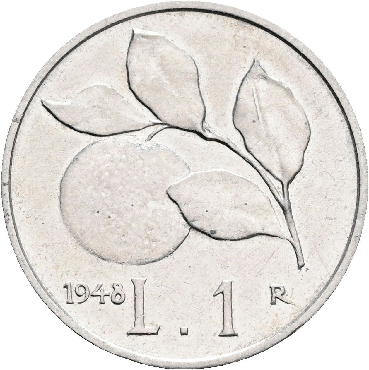 1 Lira 1948 – Rückseite