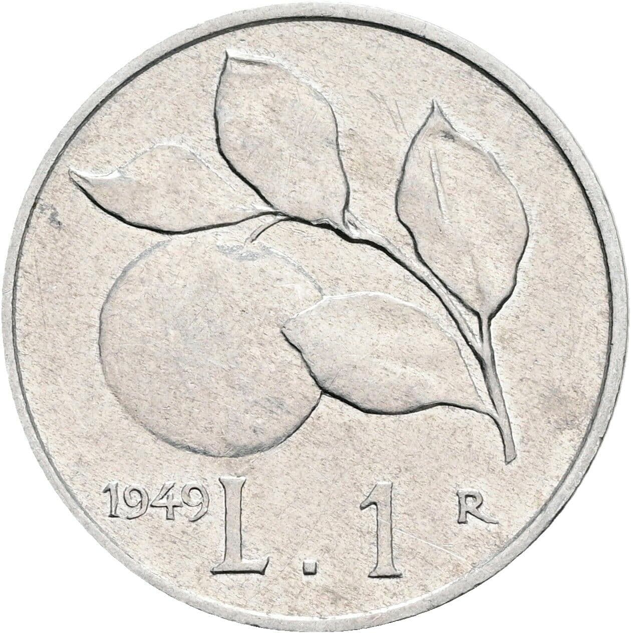 1 Lira 1949 – Rückseite