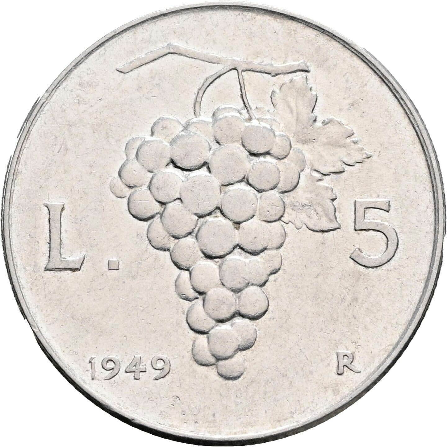 5 Lire 1949 – Rückseite