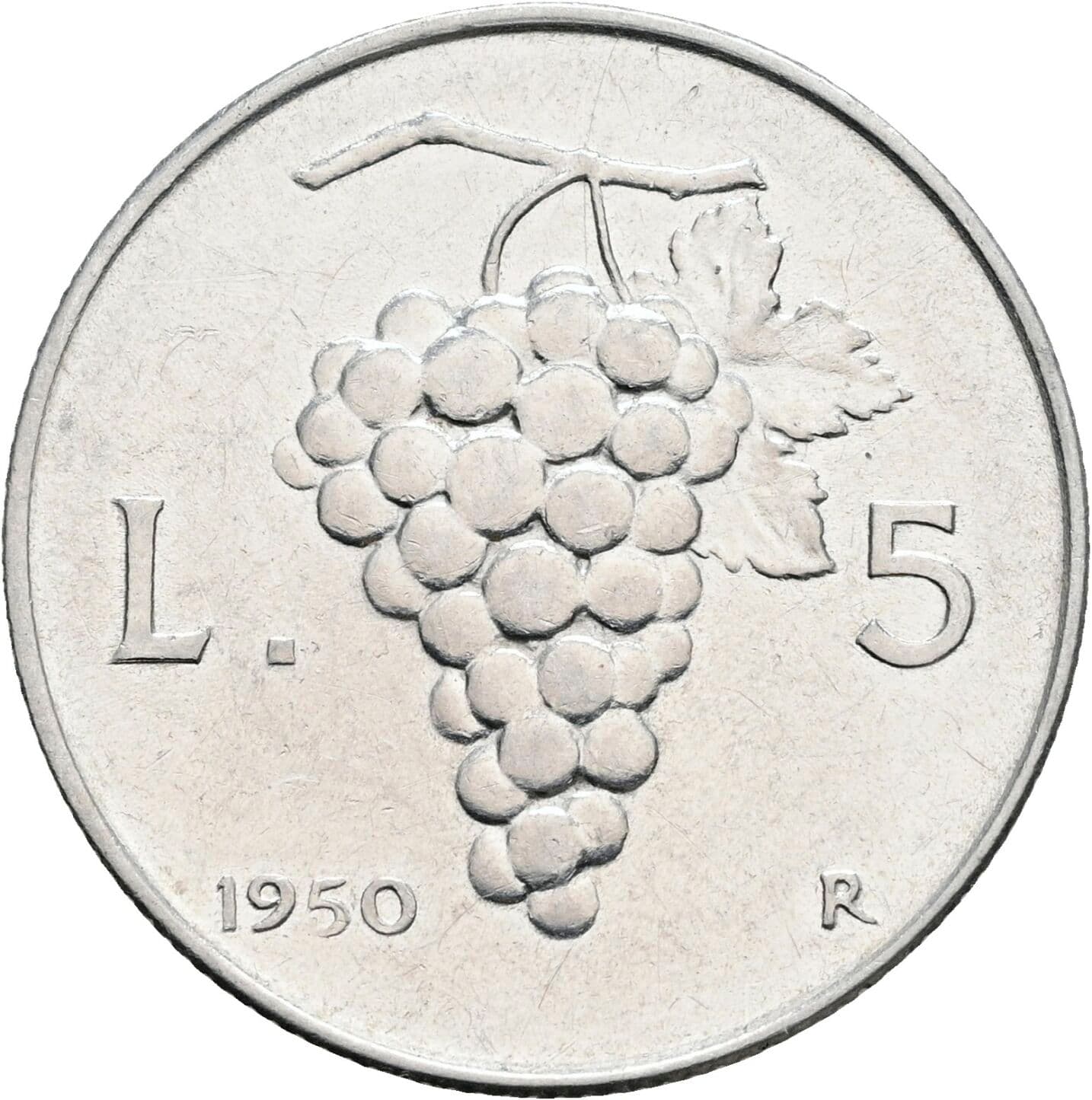 5 Lire 1950 – Rückseite