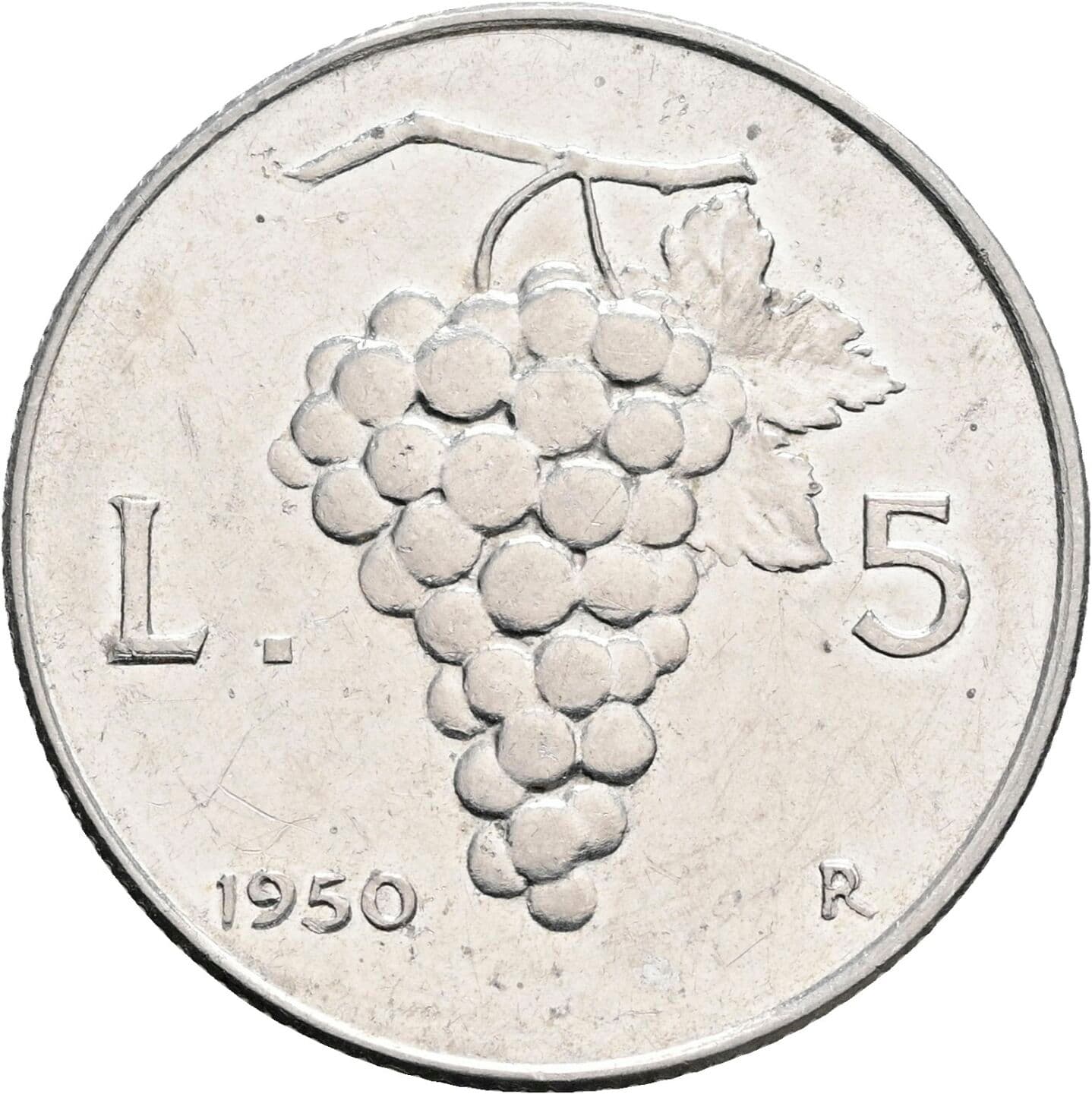 5 Lire 1950 – Rückseite