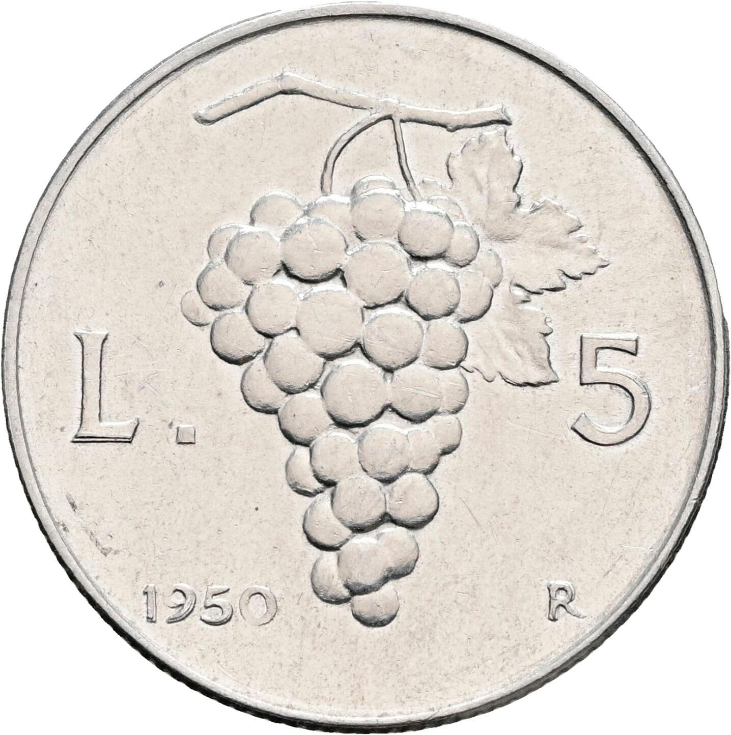 5 Lire 1950 – Rückseite