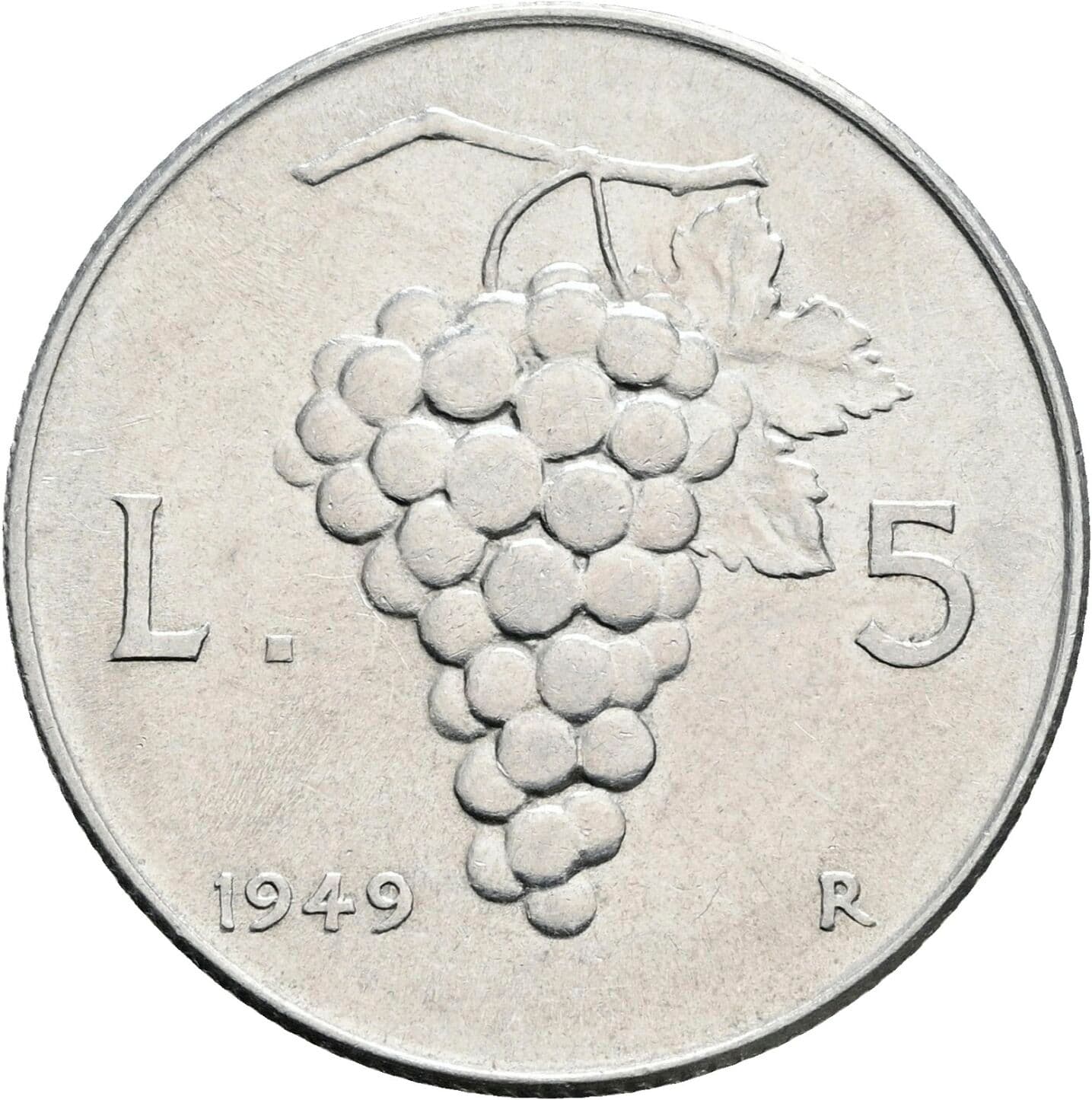 5 Lire 1949 – Rückseite