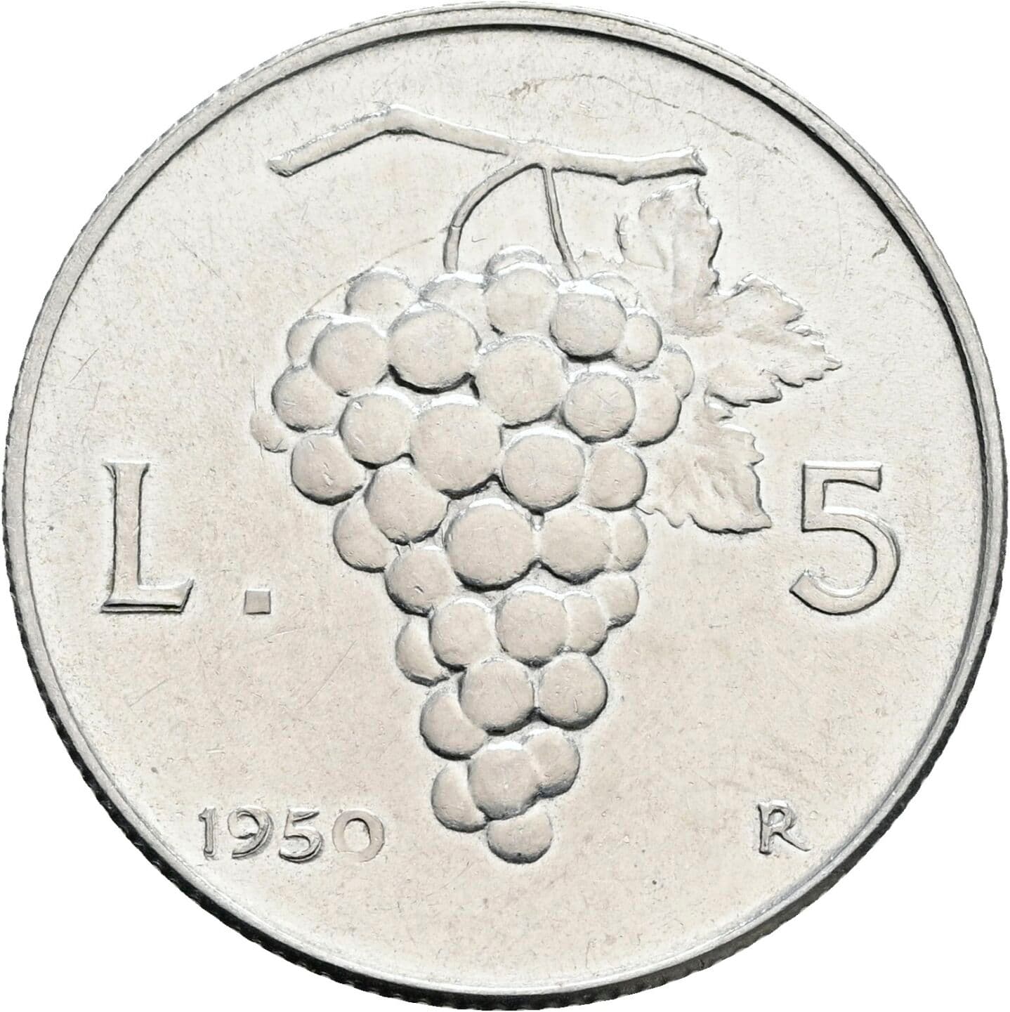 5 Lire 1950 – Rückseite