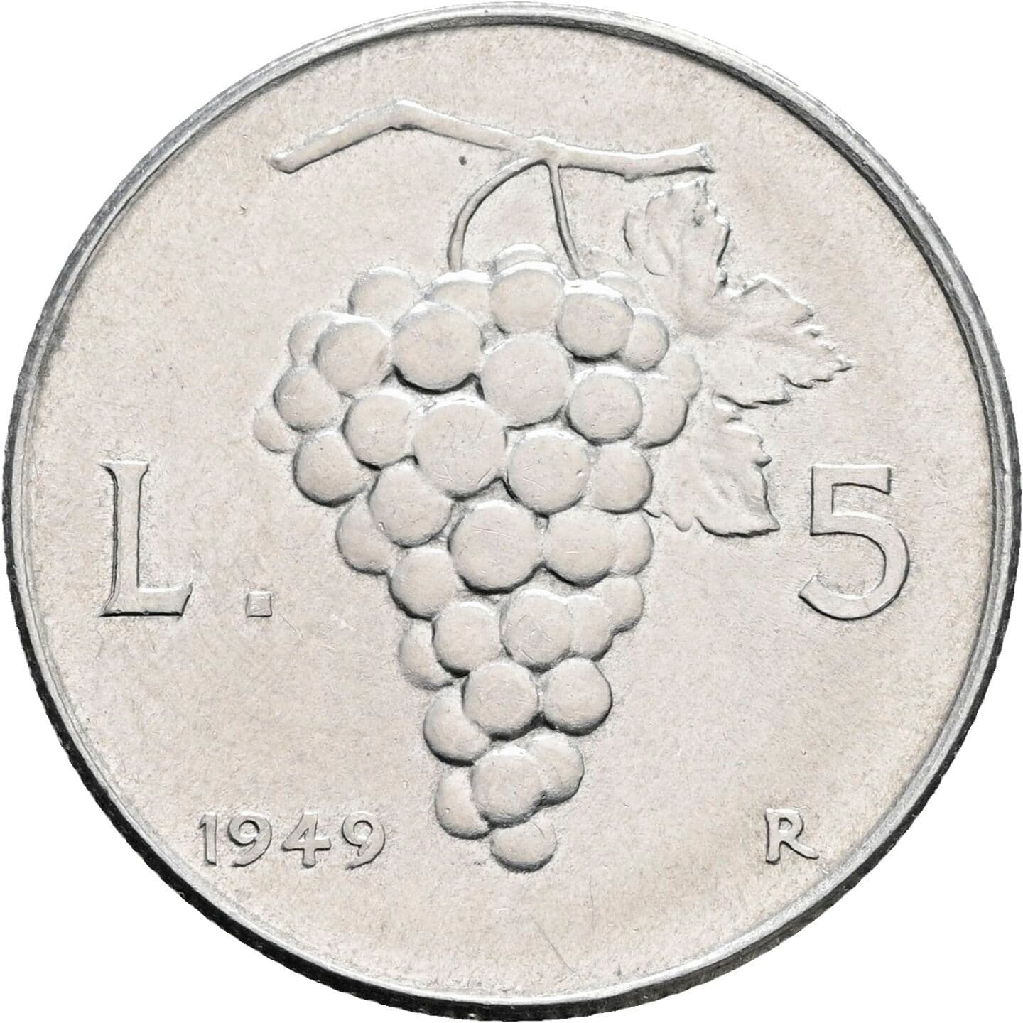 5 Lire 1949 – Rückseite