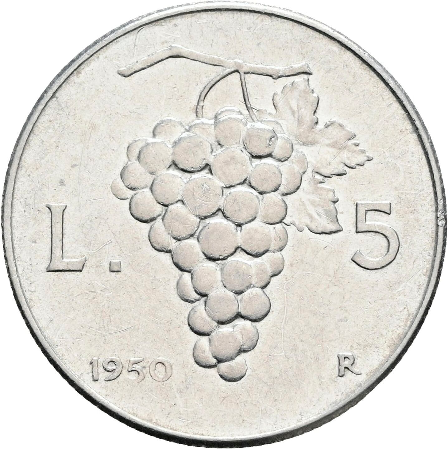 5 Lire 1950 – Rückseite
