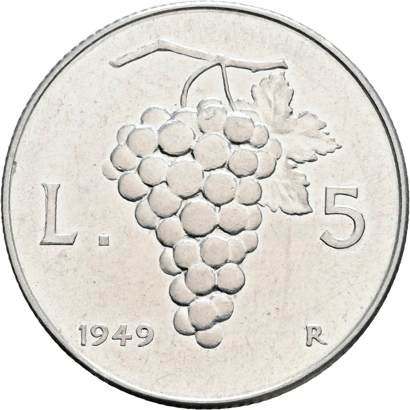 5 Lire 1949 – Rückseite