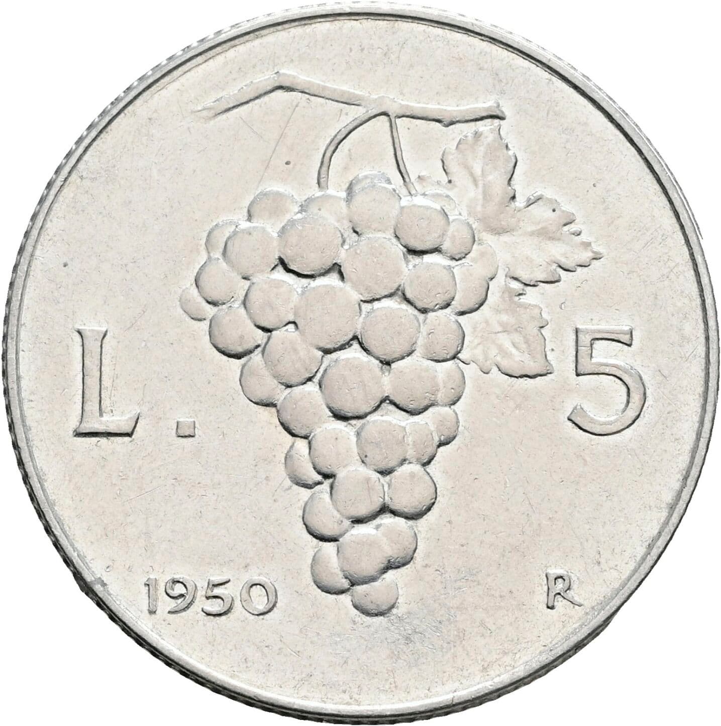 5 Lire 1950 – Rückseite