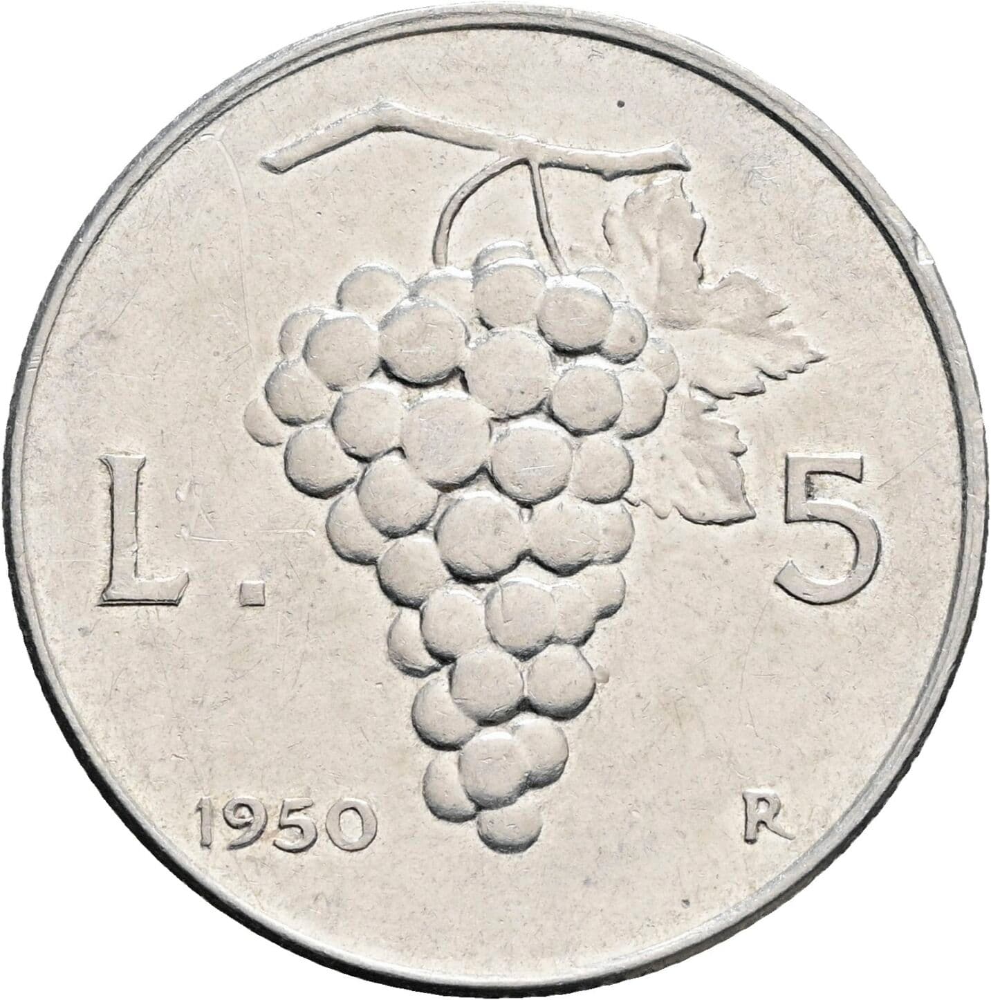 5 Lire 1950 – Rückseite