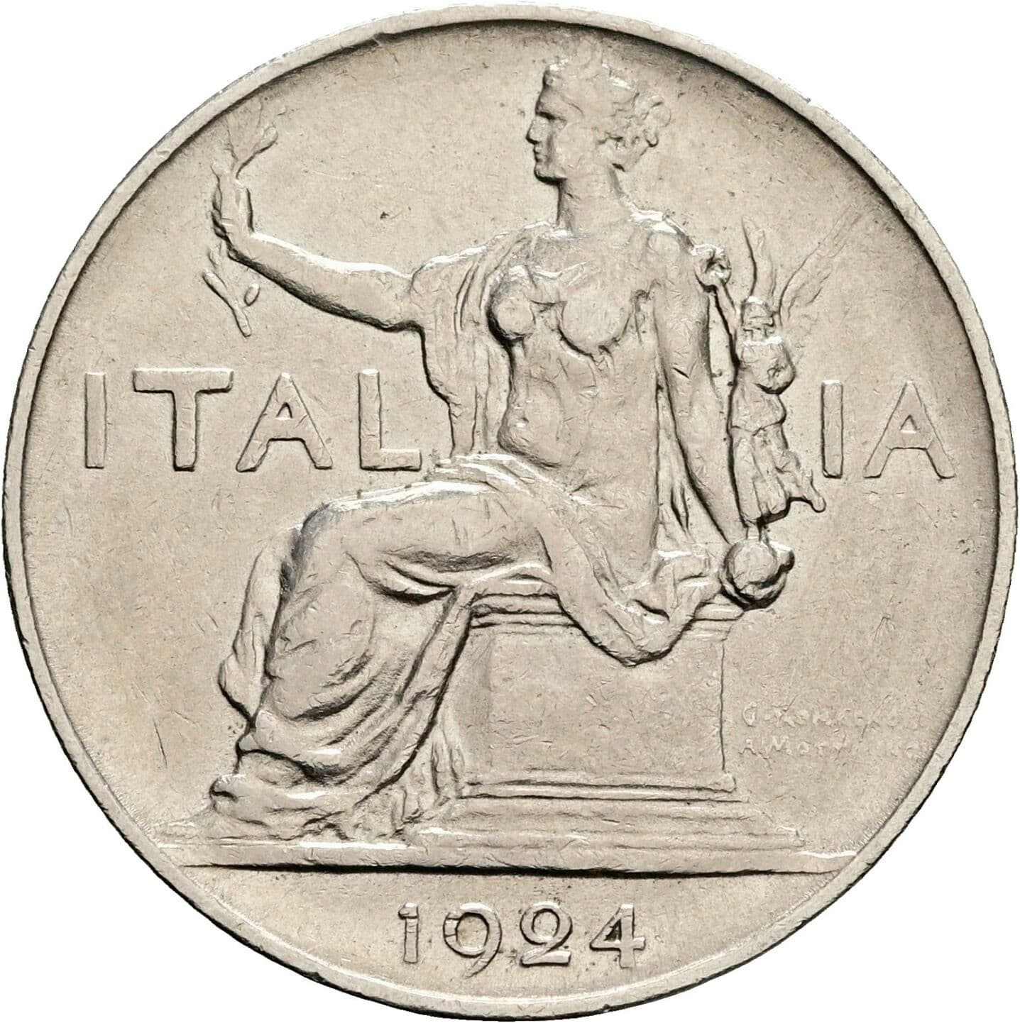 1 Lira 1924 – Rückseite
