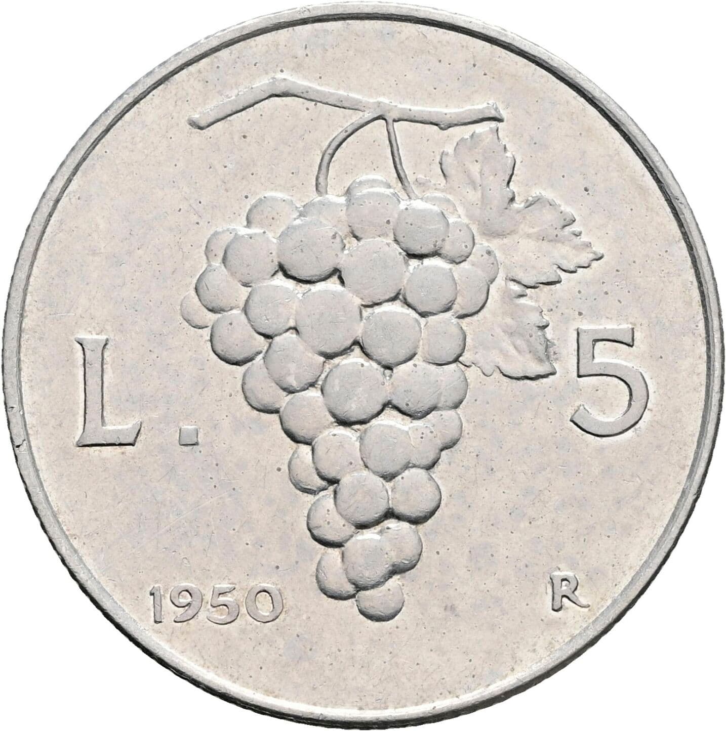 5 Lire 1950 – Rückseite