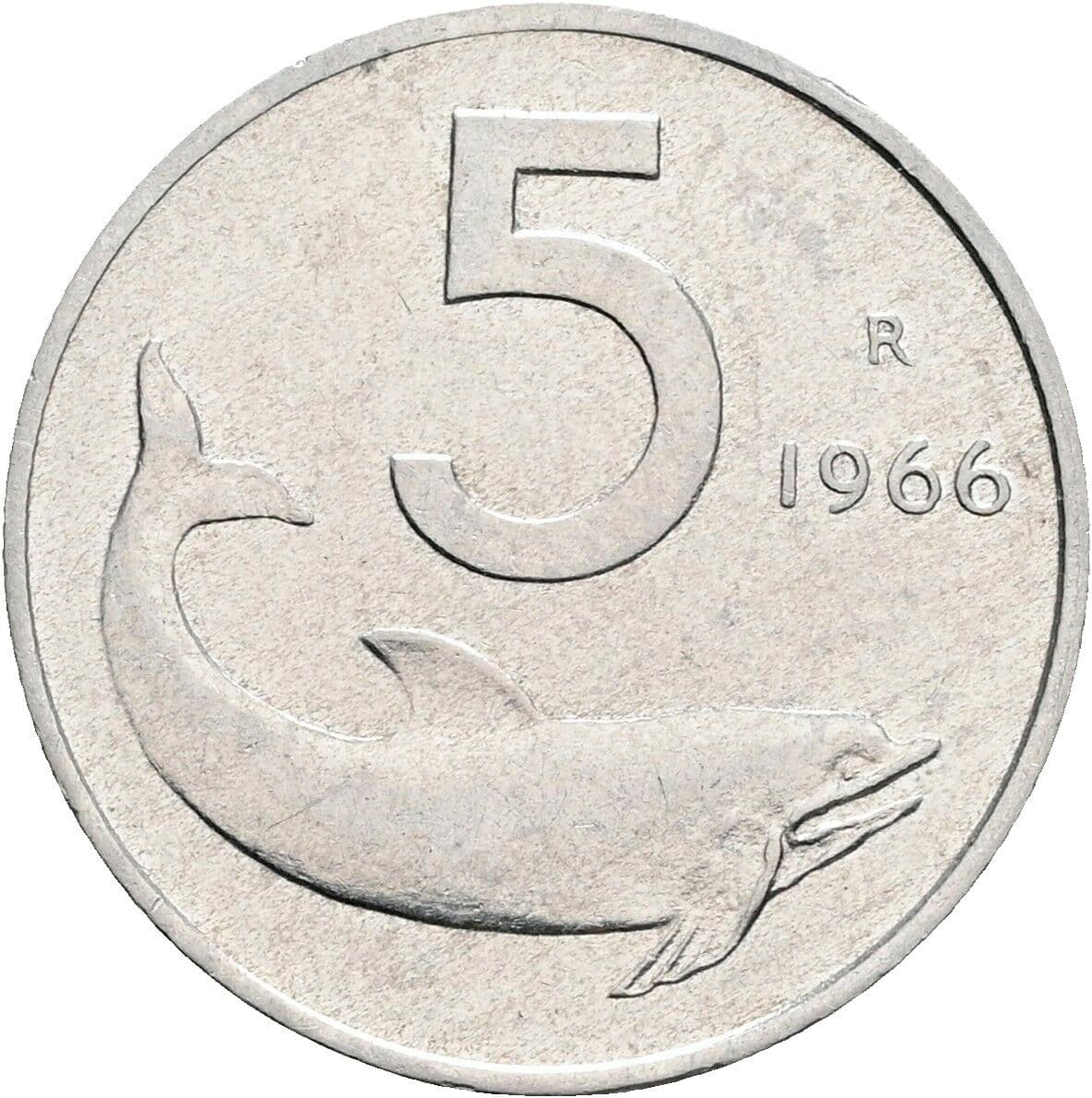 5 Lire 1966 – Vorderseite