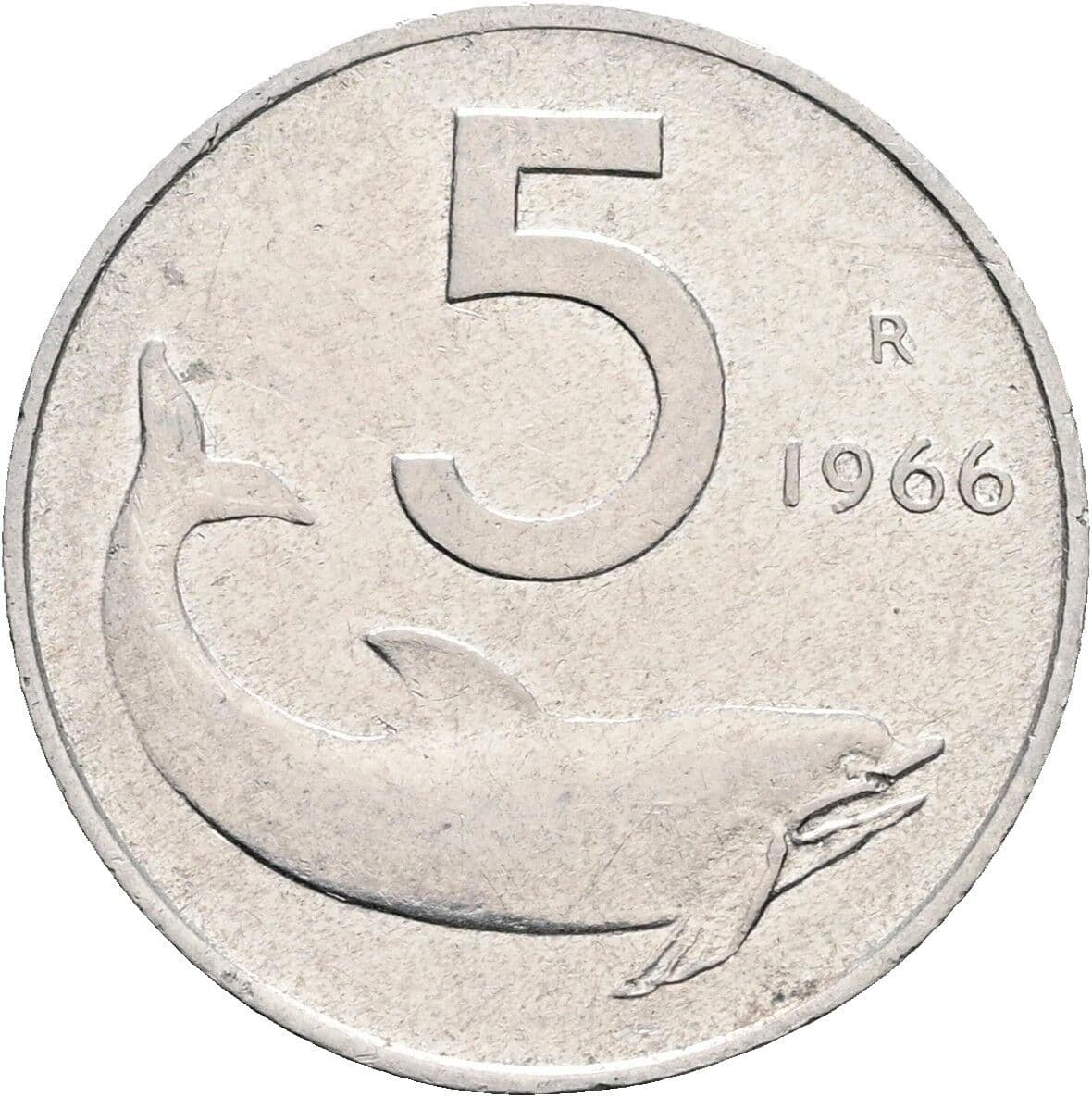 5 Lire 1966 – Vorderseite
