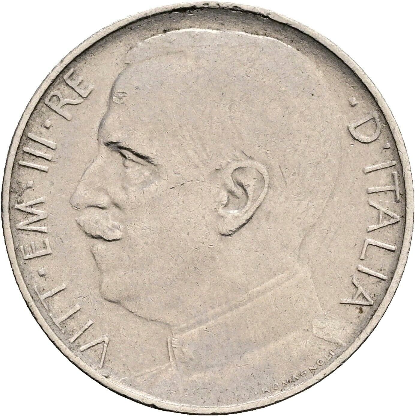 50 Centesimi Vittorio Emanuele III. 1900-1946 1925 – Vorderseite