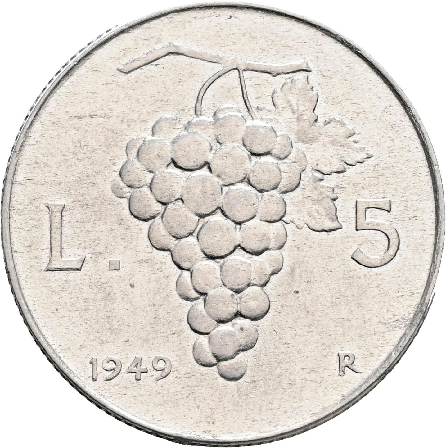 5 Lire 1949 – Rückseite