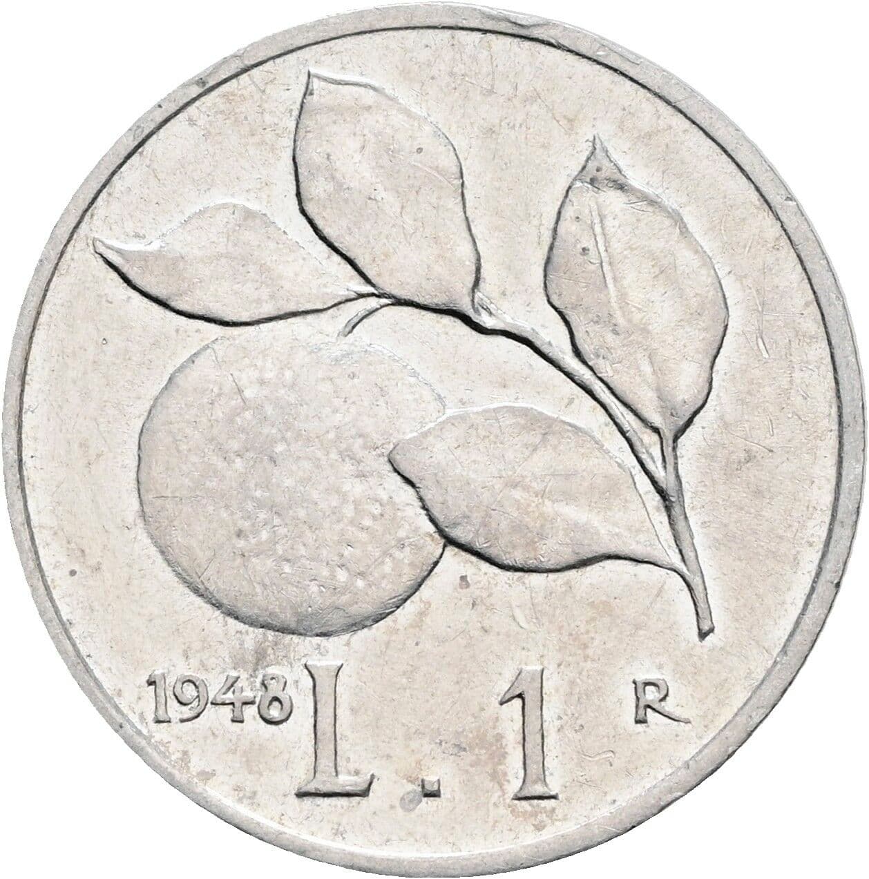 1 Lira 1948 – Rückseite