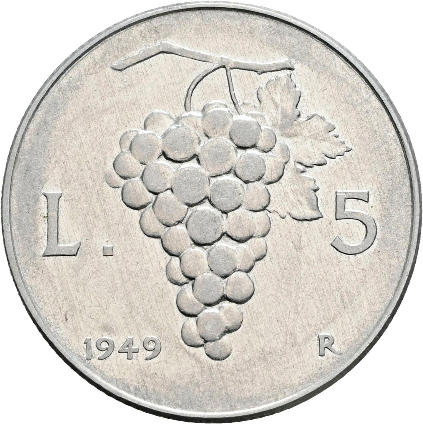 5 Lire 1949 – Rückseite