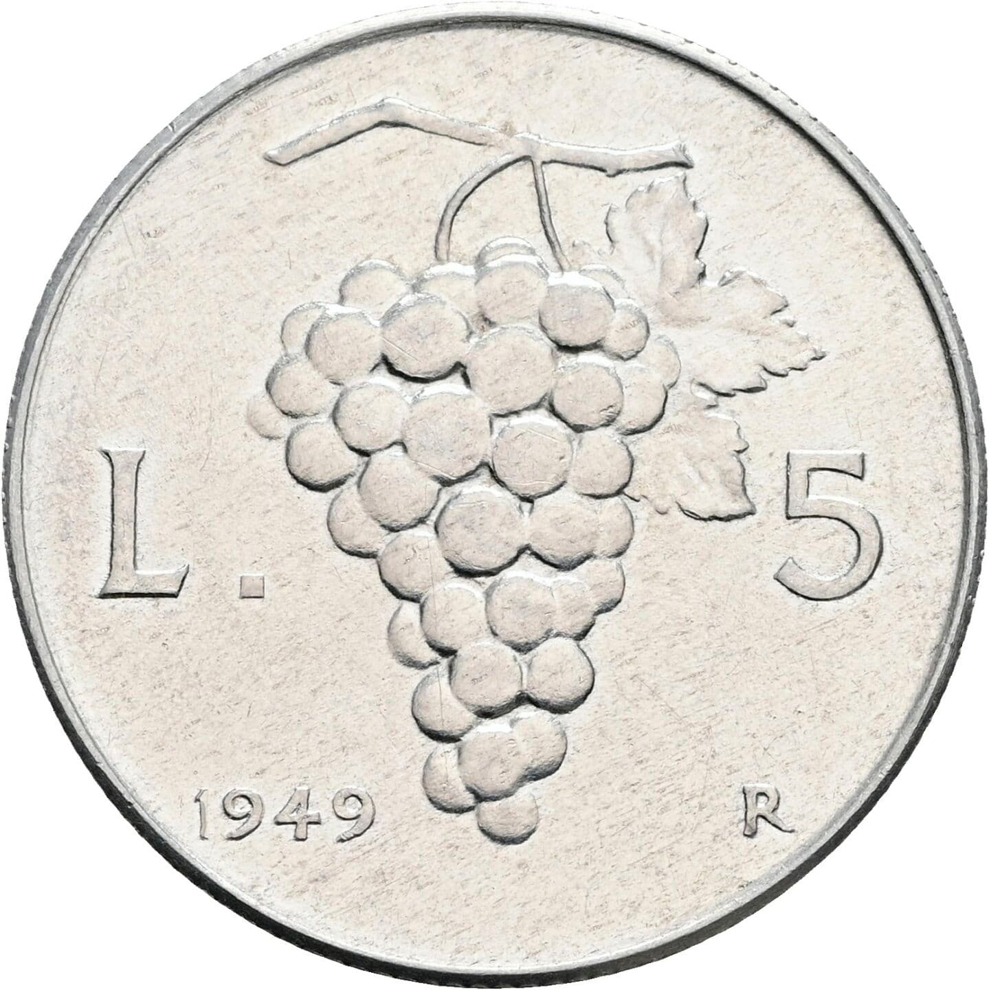 5 Lire 1949 – Rückseite