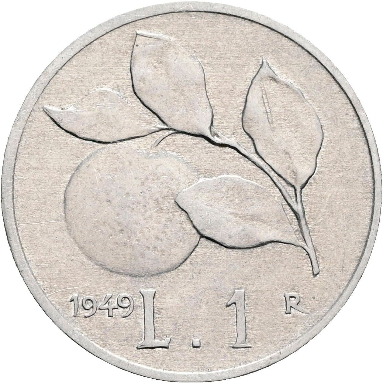 1 Lira 1949 – Rückseite