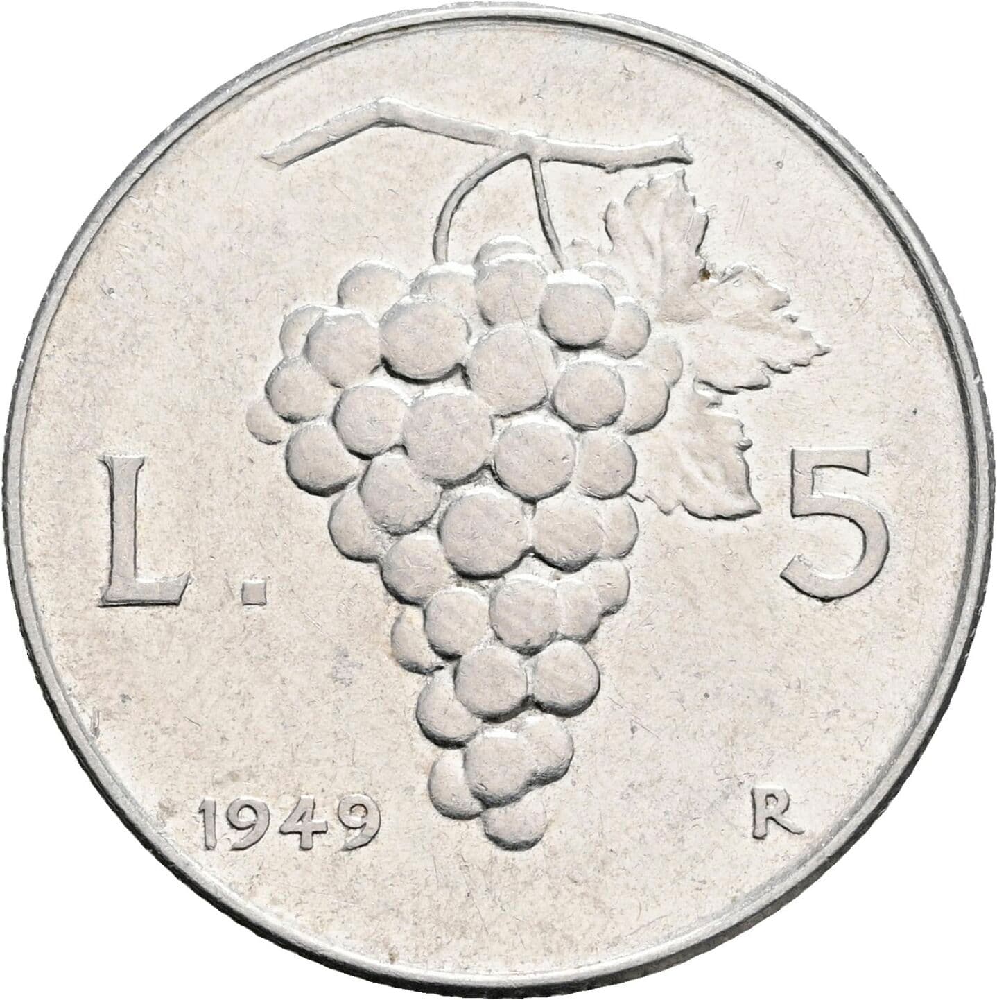 5 Lire 1949 – Rückseite