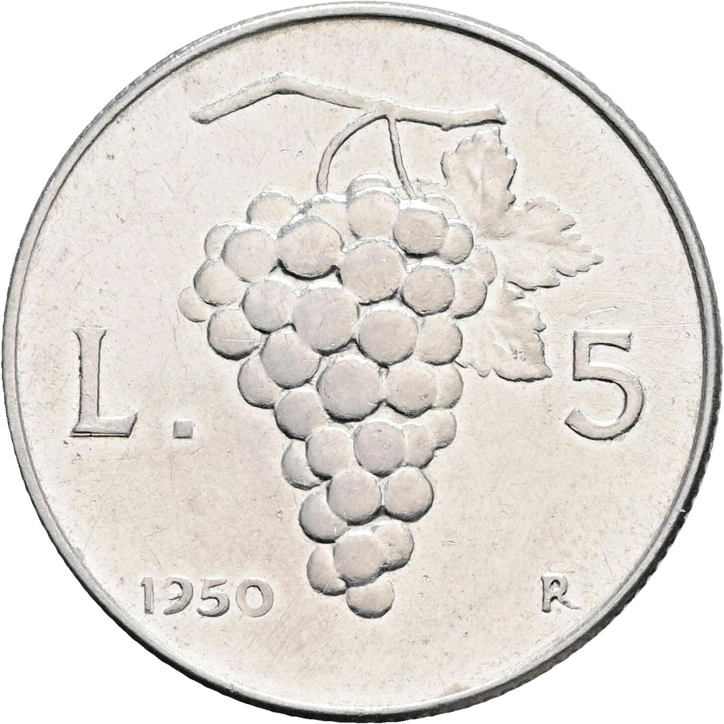 5 Lire 1950 – Rückseite