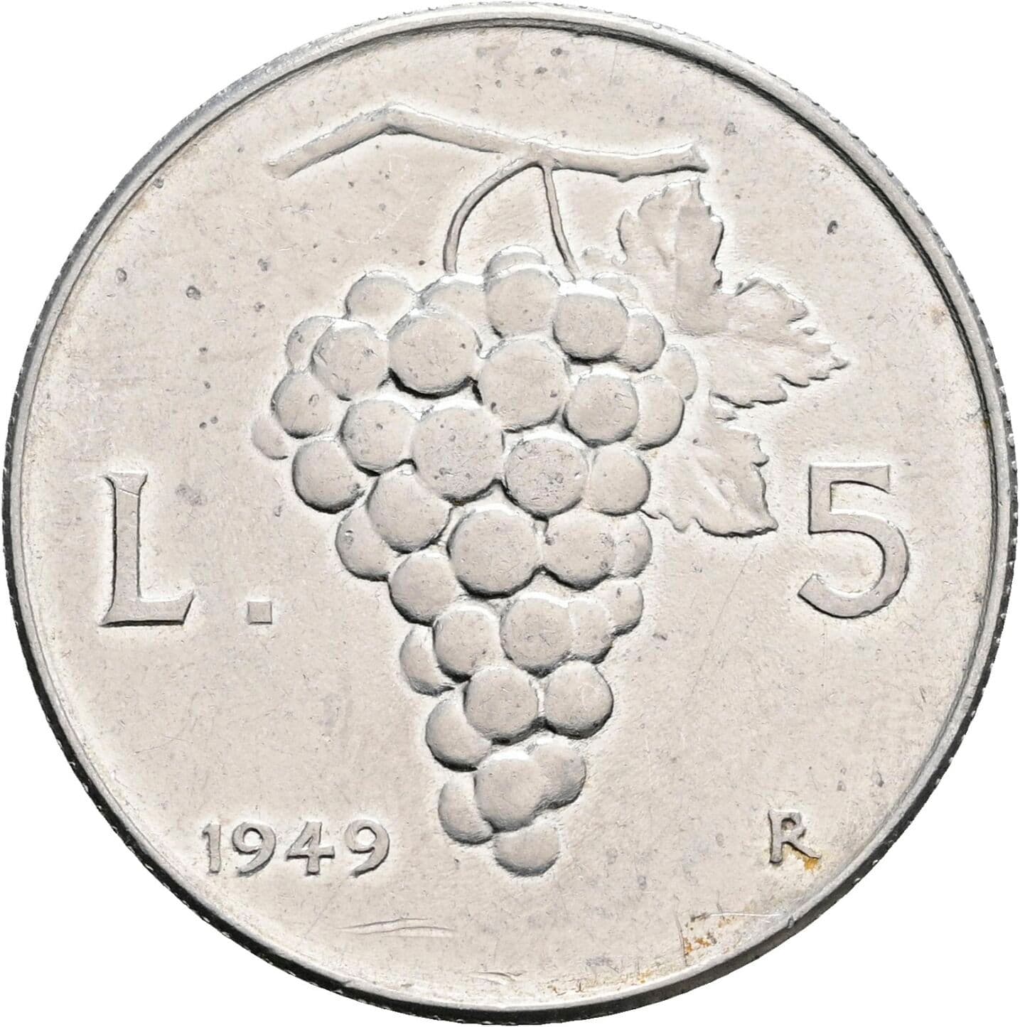 5 Lire 1949 – Rückseite
