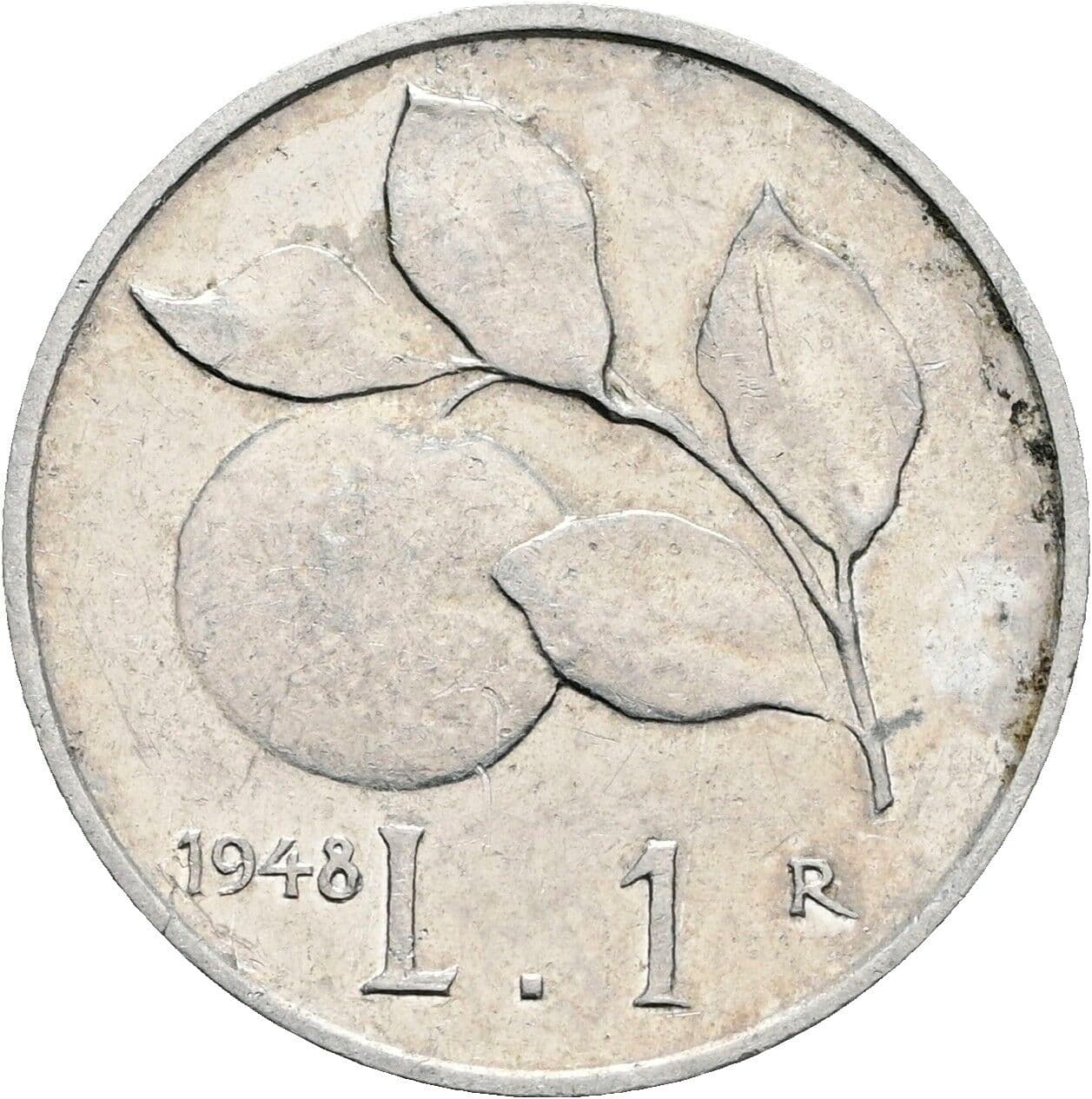 1 Lira 1948 – Rückseite