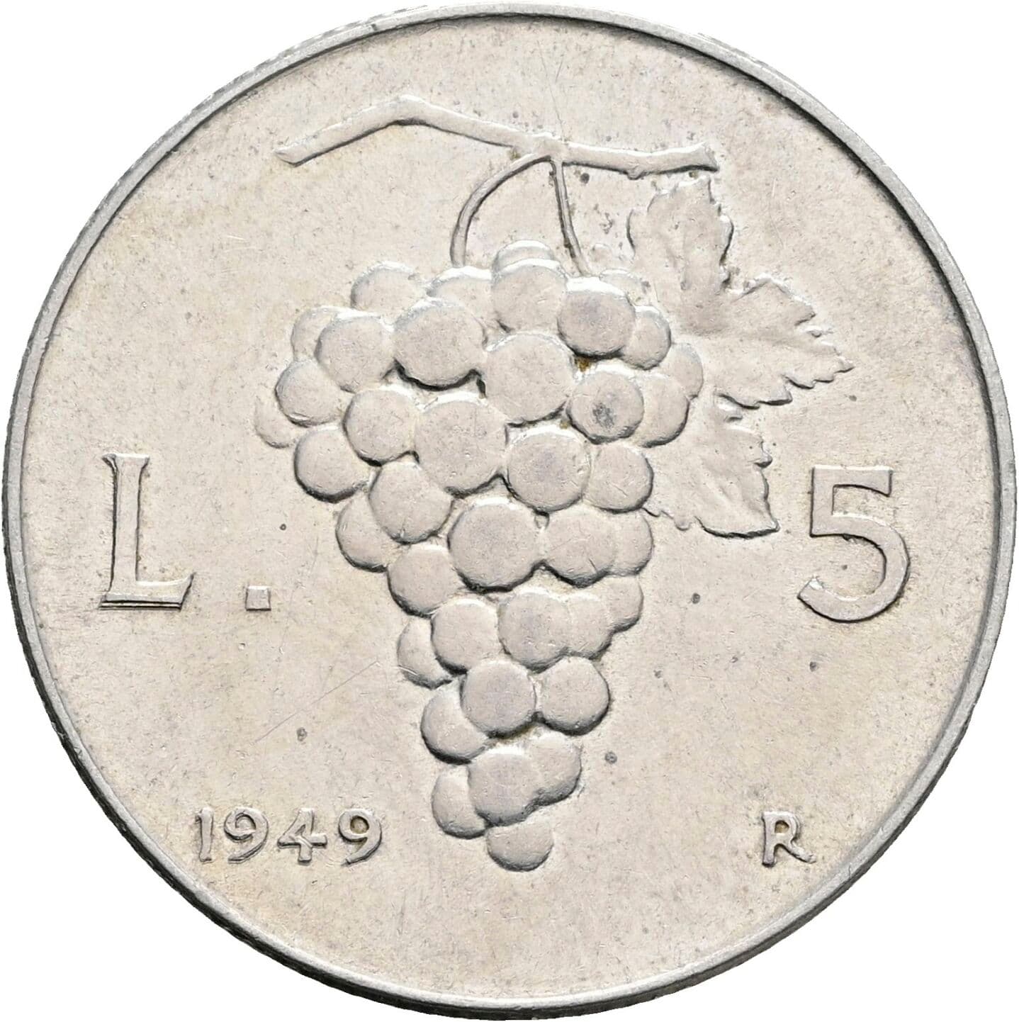 5 Lire 1949 – Rückseite