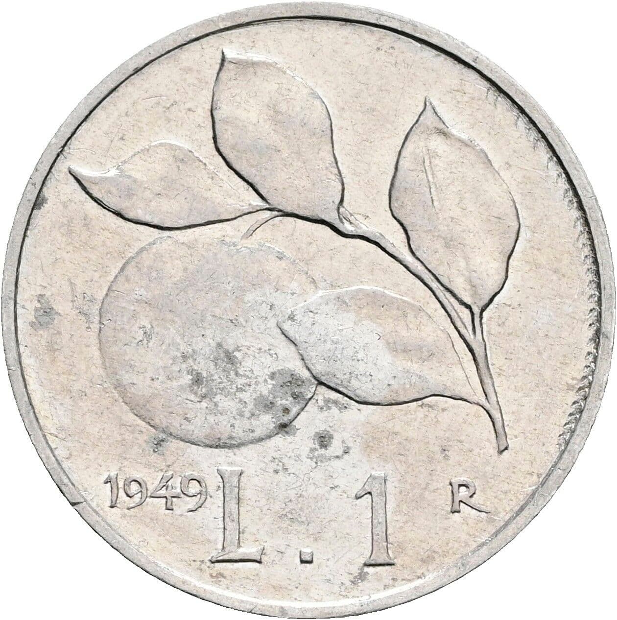 1 Lira 1949 – Rückseite