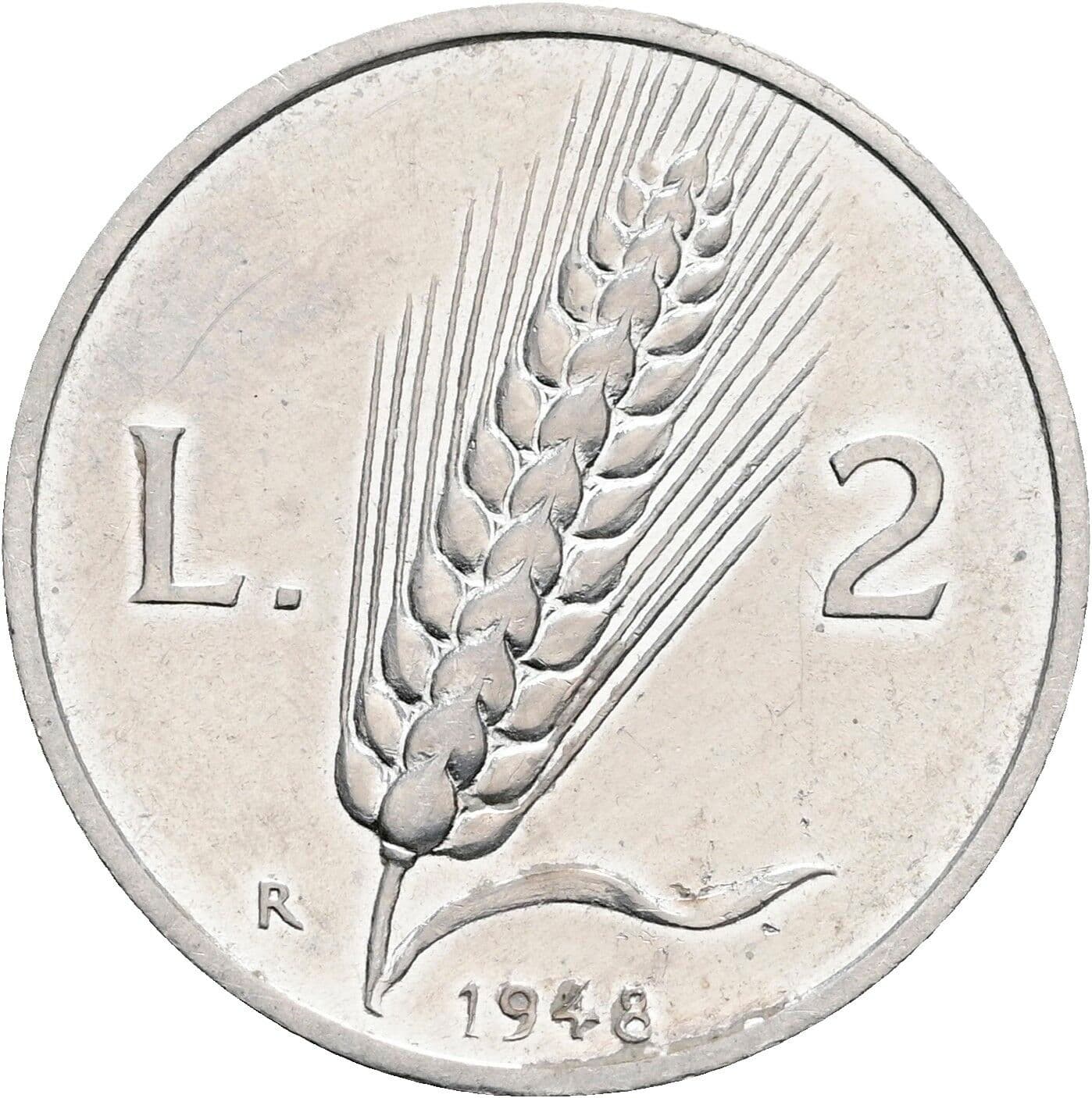2 Lire 1948 – Rückseite