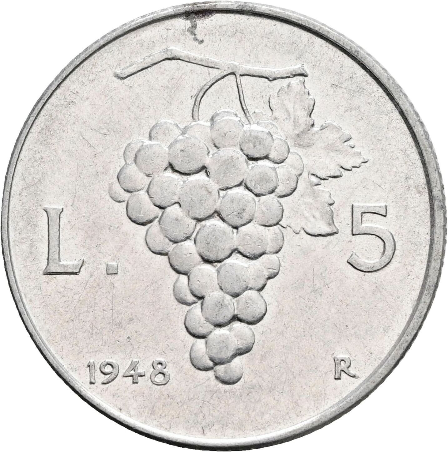 5 Lire 1948 – Rückseite