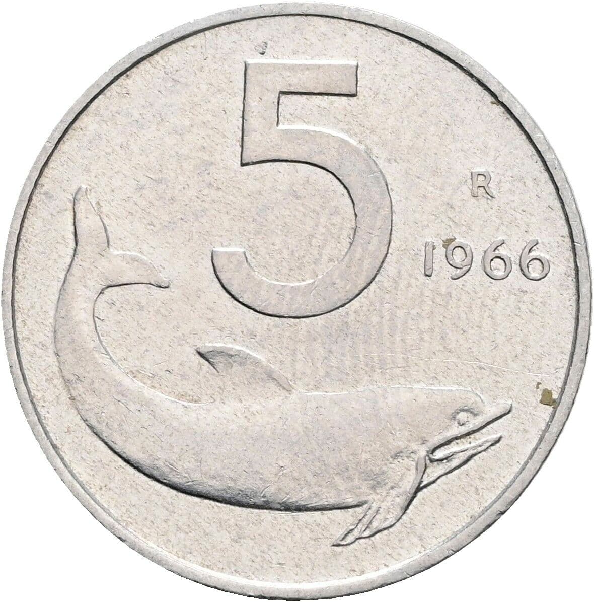 5 Lire 1966 – Vorderseite
