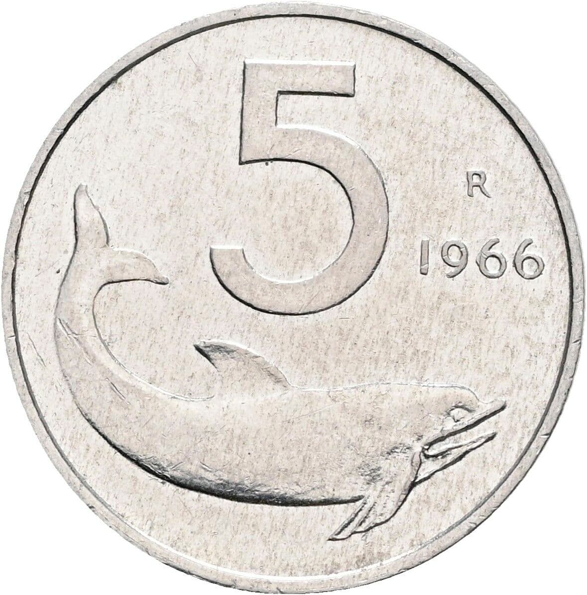 5 Lire 1966 – Vorderseite