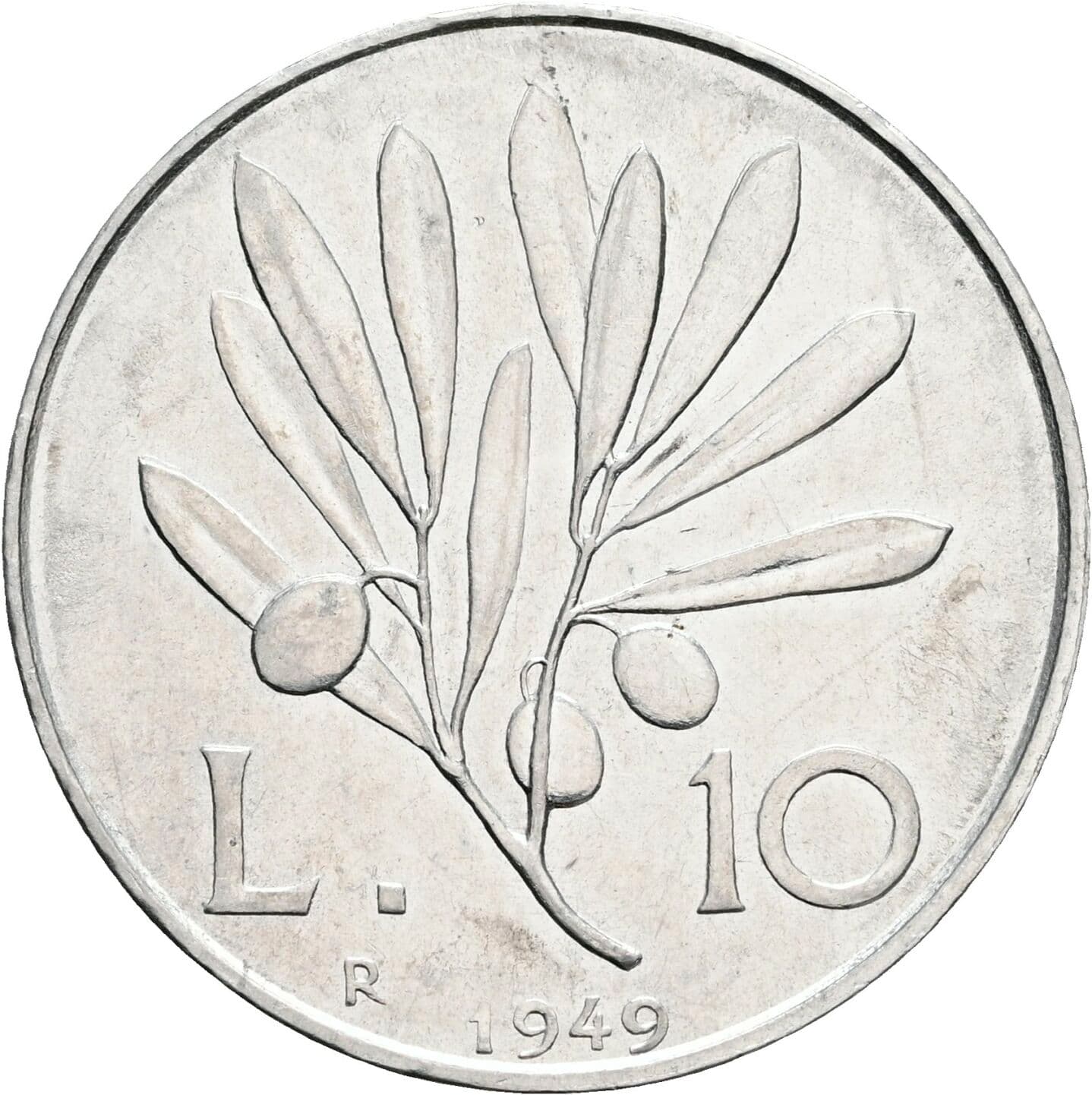10 Lire 1949 – Vorderseite