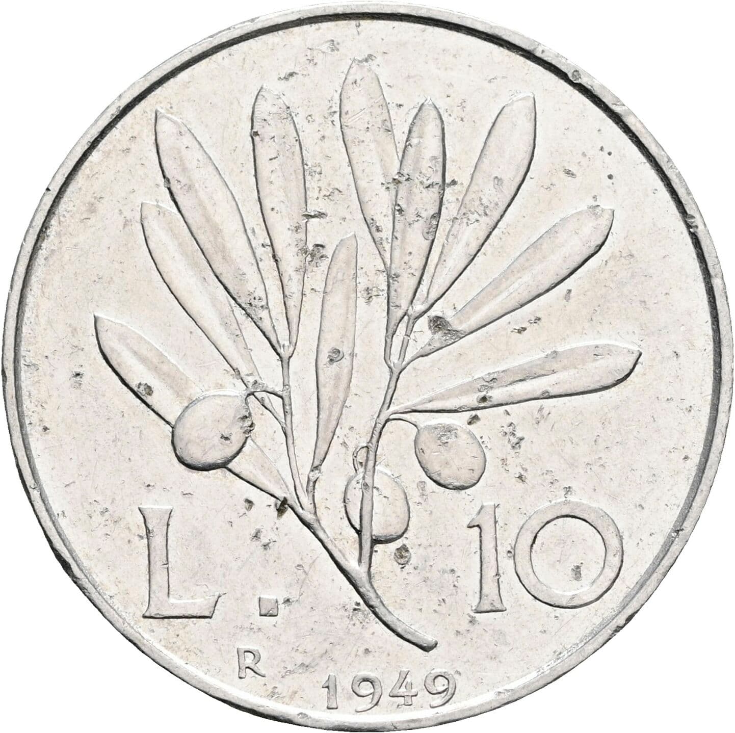 10 Lire 1949 – Vorderseite