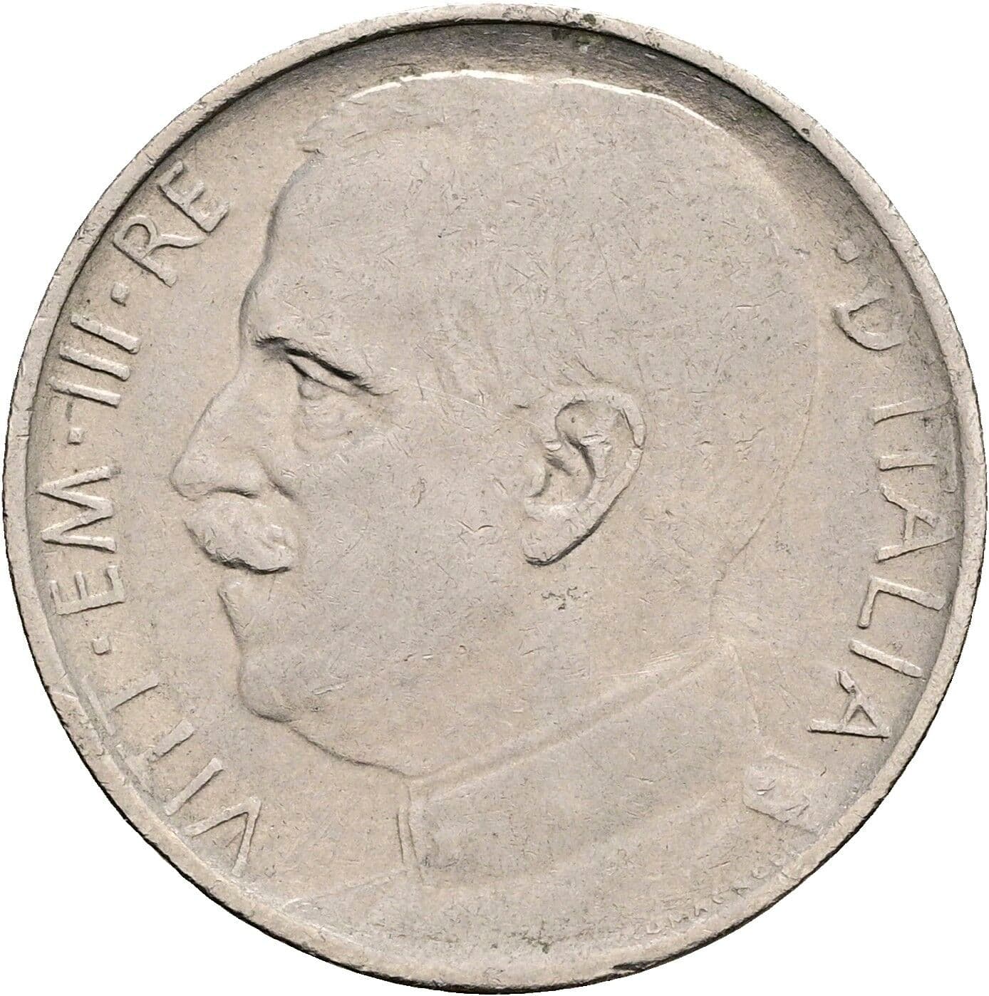50 Centesimi Vittorio Emanuele III. 1900-1946 1925 – Vorderseite